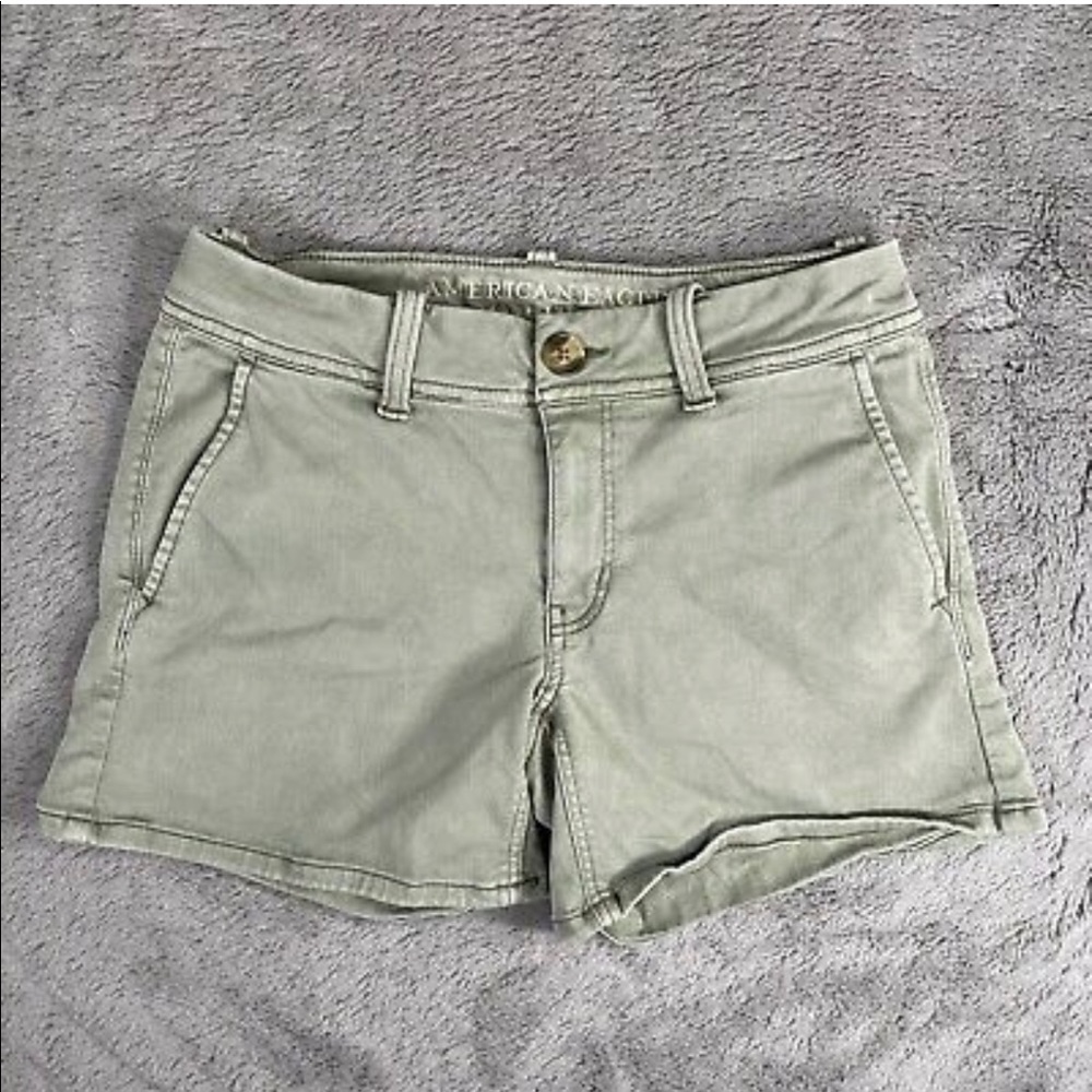 AE green shorts, free beauty gift with purchase!